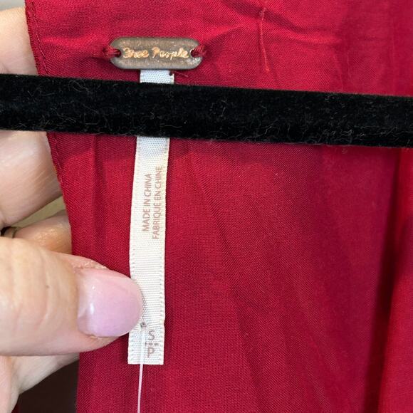 Free People Smock It Too Me Floral Dress Ruby Combo OB885578 Women's Small NWT - Picture 3 of 12